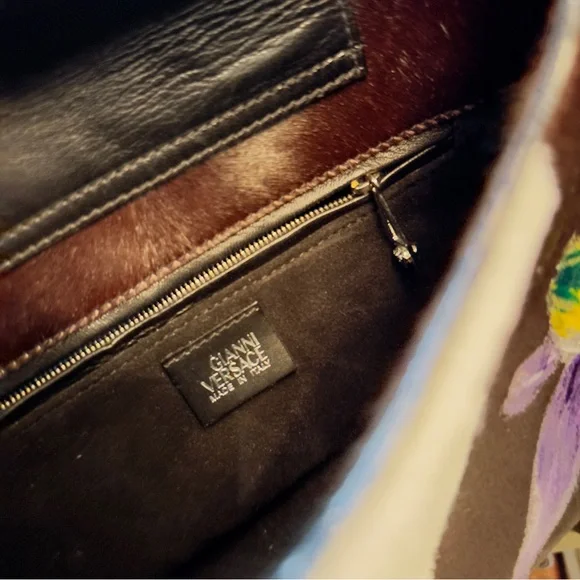 Versace Vintage Pony Hair Hand-Painted Purse NWOT 1999 - Picture 11 of 16